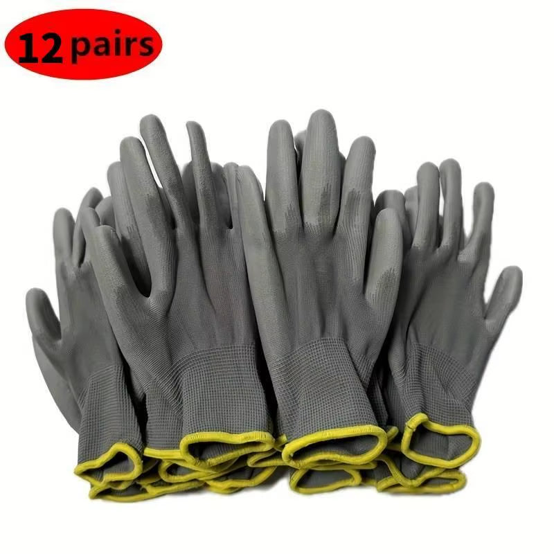 12-36 Pairs of Nitrile Safety Coated Work Gloves, PU Gloves and Palm Coated Mechanical Work Gloves, Obtained CE EN388
