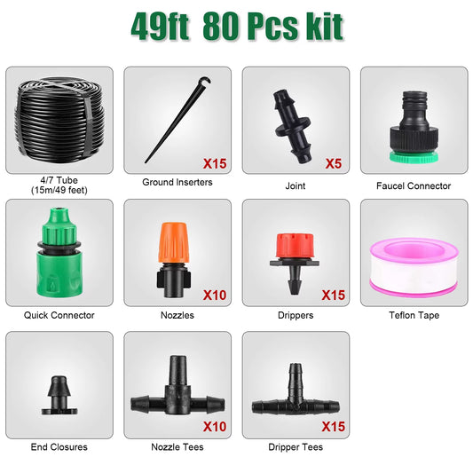 Irrigation System Garden Tools Drip Watering Kits Automatic Watering Hose with Adjustable Convenient Installtion Saveing Water