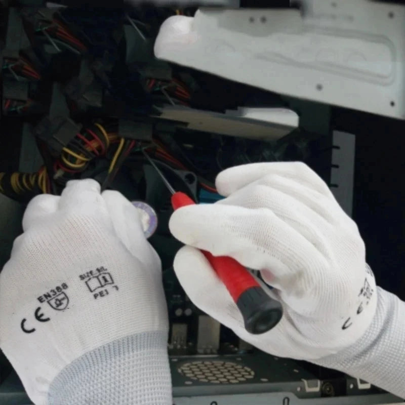 12-36 Pairs of Nitrile Safety Coated Work Gloves, PU Gloves and Palm Coated Mechanical Work Gloves, Obtained CE EN388