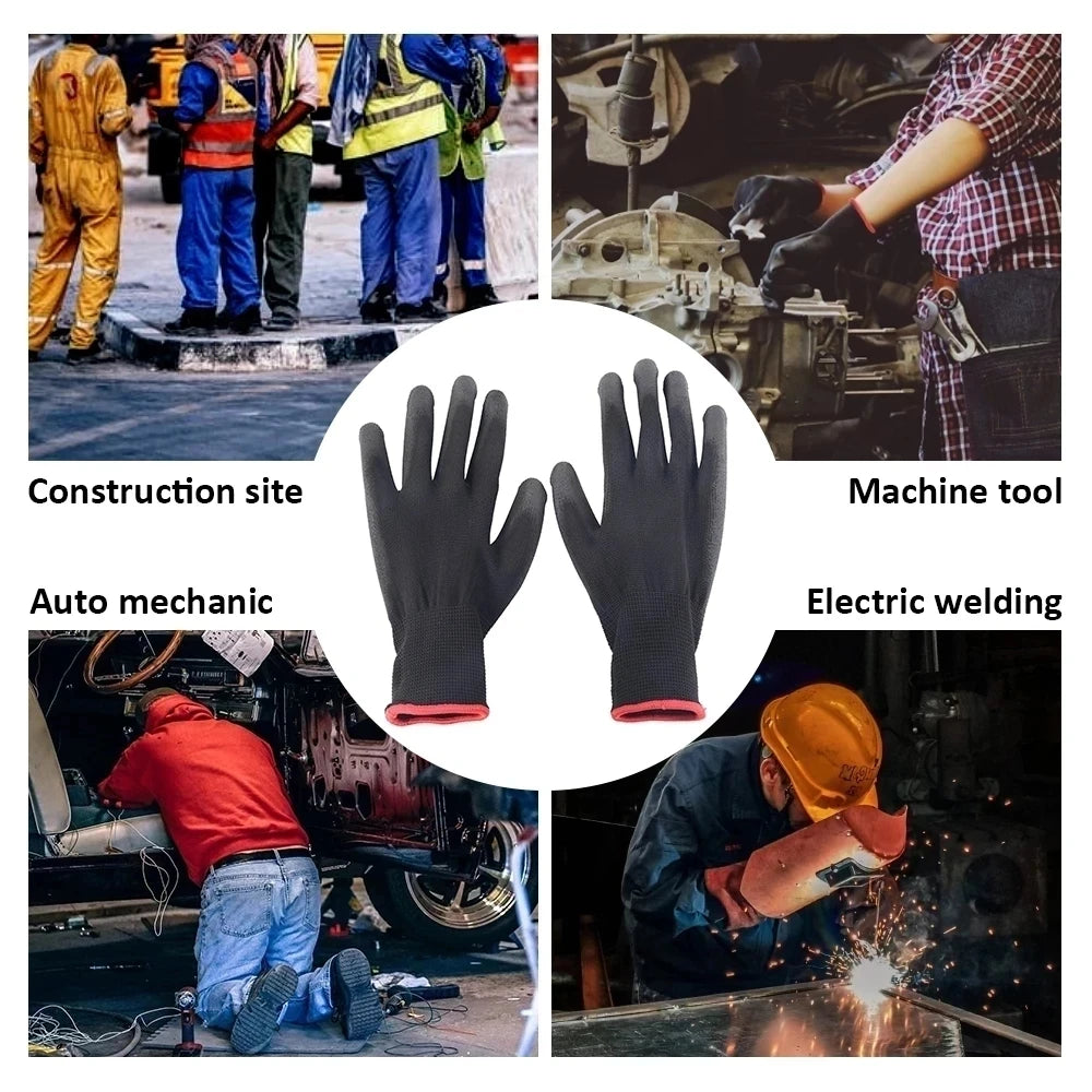 12-36 Pairs of Nitrile Safety Coated Work Gloves, PU Gloves and Palm Coated Mechanical Work Gloves, Obtained CE EN388