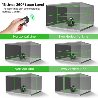 Niveau Laser 360° Vert – Autonivelant avec Trépied Pro