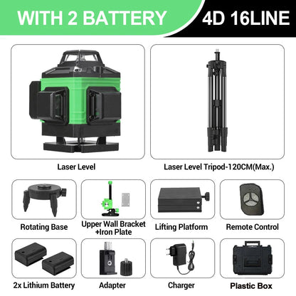 Niveau Laser 360° Vert – Autonivelant avec Trépied Pro