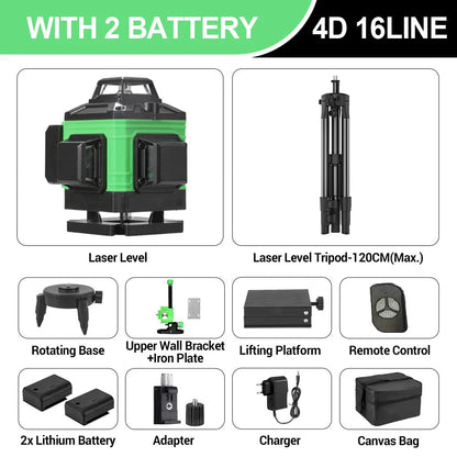Niveau Laser 360° Vert – Autonivelant avec Trépied Pro