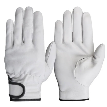 1Pair Work Gloves Sheepskin Leather Workers Work Welding Safety Protection Garden Sports Motorcycle Driver Wear-Resistant Gloves
