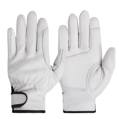 1Pair Work Gloves Sheepskin Leather Workers Work Welding Safety Protection Garden Sports Motorcycle Driver Wear-Resistant Gloves
