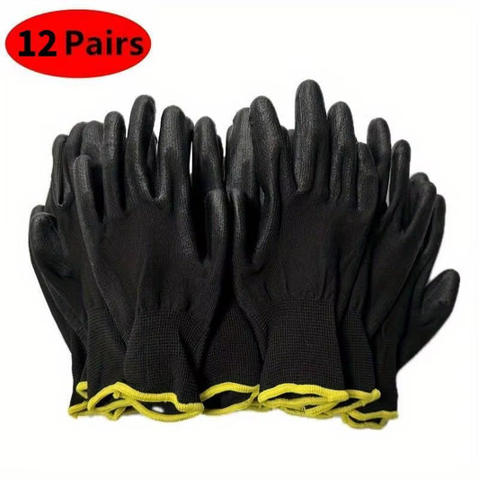 12-36 Pairs of Nitrile Safety Coated Work Gloves, PU Gloves and Palm Coated Mechanical Work Gloves, Obtained CE EN388
