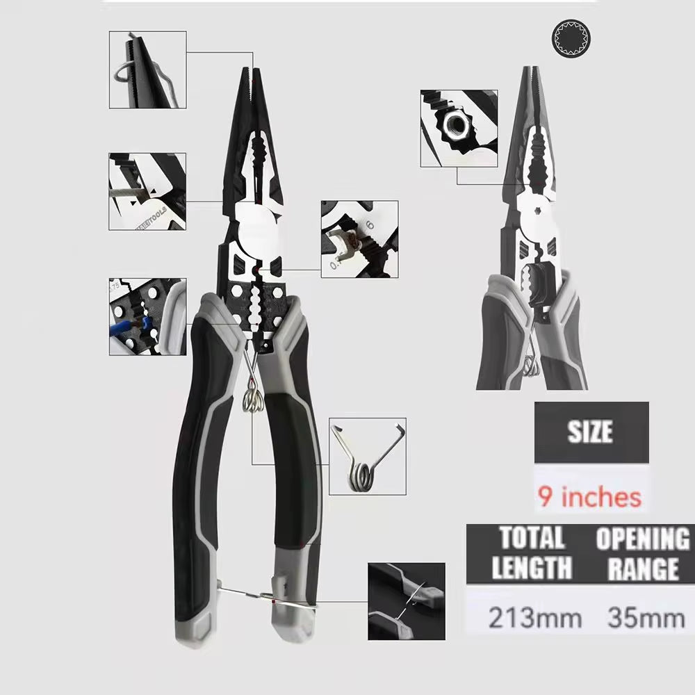 Universal Multifunctional Diagonal Pliers Needle Nose Pliers Hardware Tools Universal Wire Cutters Electrician Wire Pliers